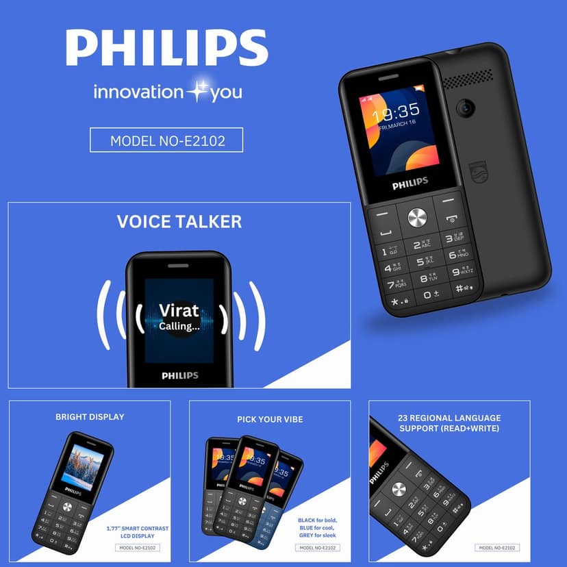 Philips E2102 Keypad Mobile Phone view 3