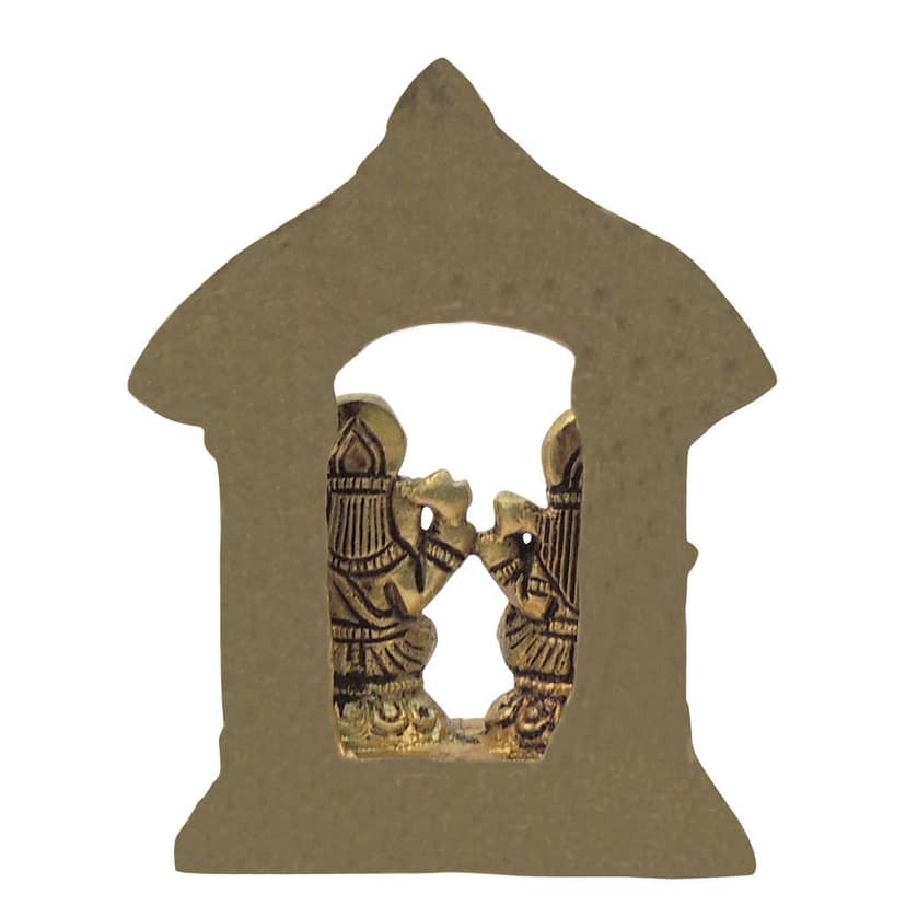 Brass Laxmi Ganesh Mandir Idol | Premium Brass Puja Statue, Height : 3.6 Inch (BSMAS1714 D) view 3
