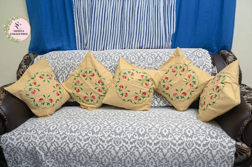 EMBROIDERY COTTON CUSHION COVER view 3
