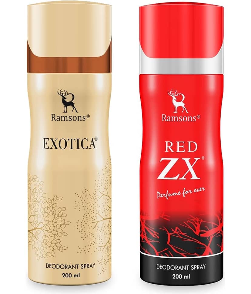Ramsons - EXOTICA & RED ZX Deo for Unisex 200ml each ( Pack of 2 )