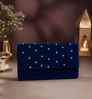 Handcrafted Zari Zardozi Velvet Hand Clutch