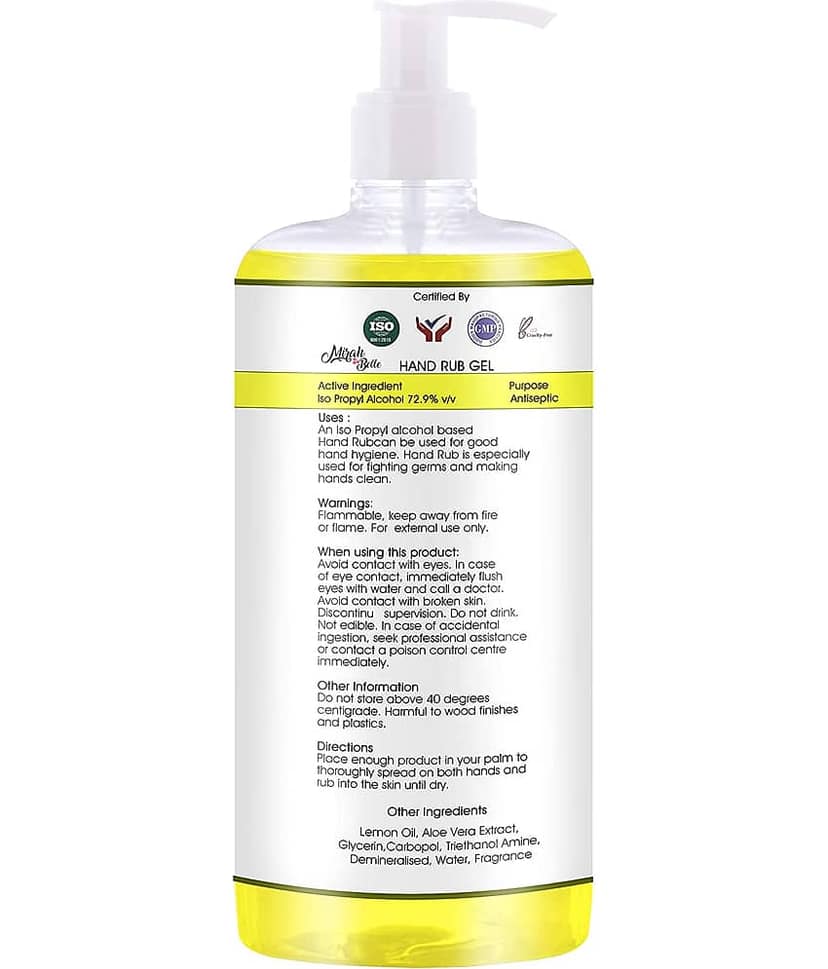 Mirah Belle - Lemon Hand Rub Sanitizer Gel 1000 ml view 2