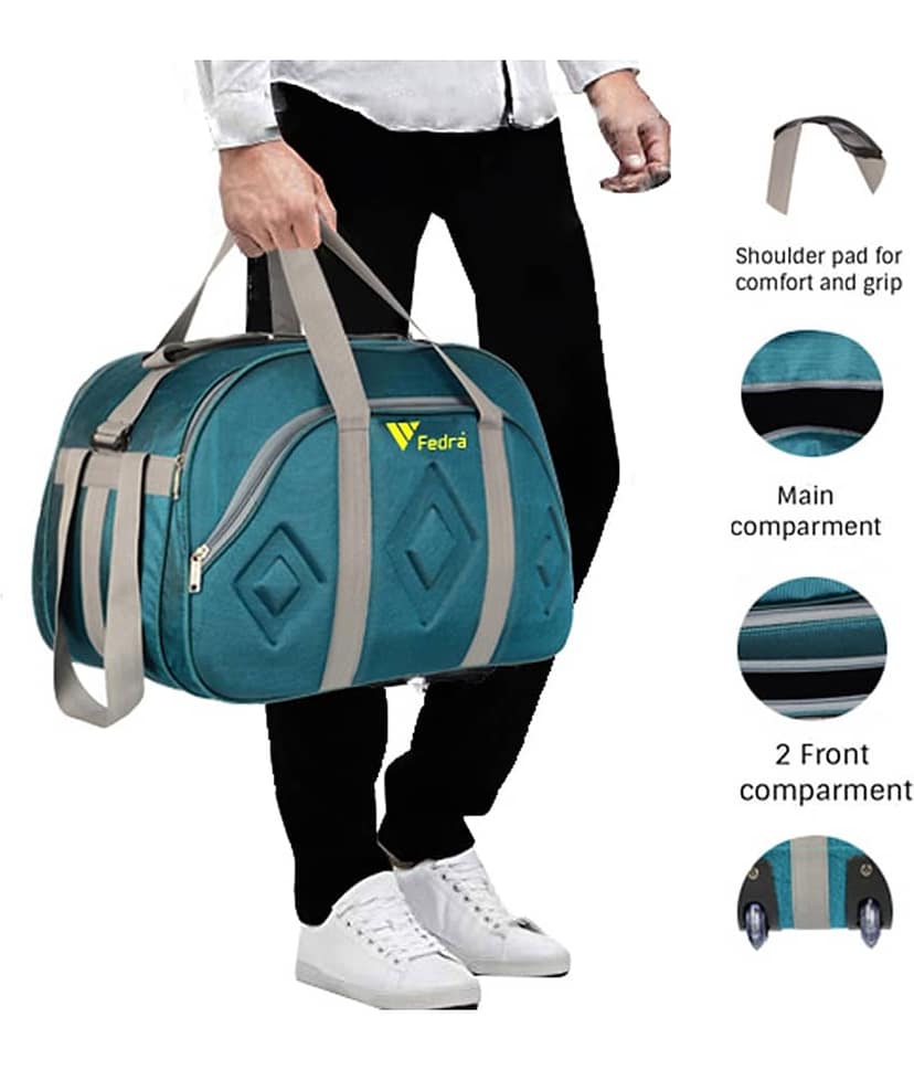 FEDRA - 40 Ltrs Green Polyester Duffle Bag view 2
