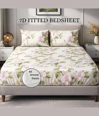 SWIZIER Cotton 1 King Fitted Bedsheet with 2 Pillow Covers ( 198 cm x 182 cm ) , Green