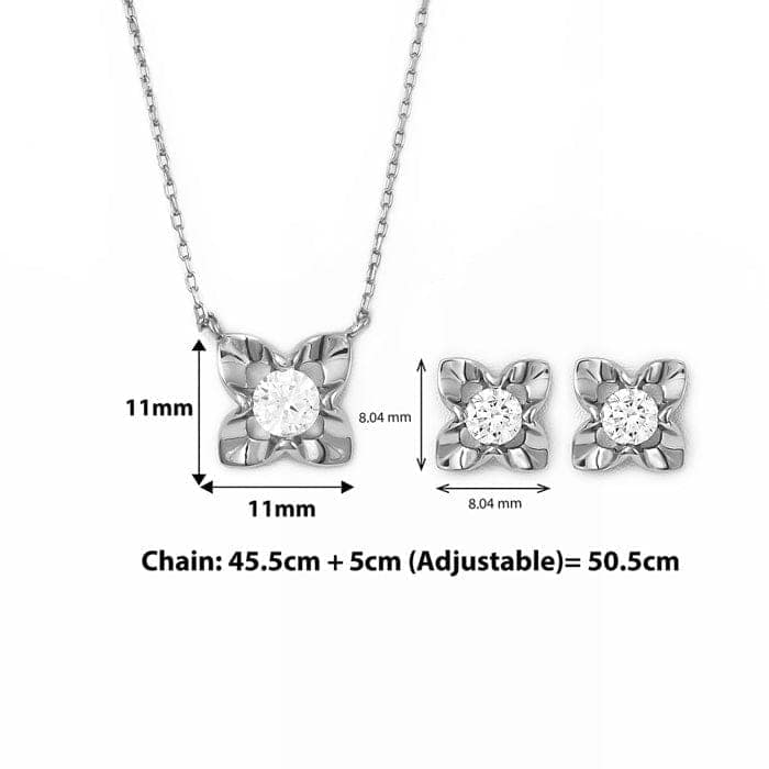 Silver Floral Pendant Set view 5
