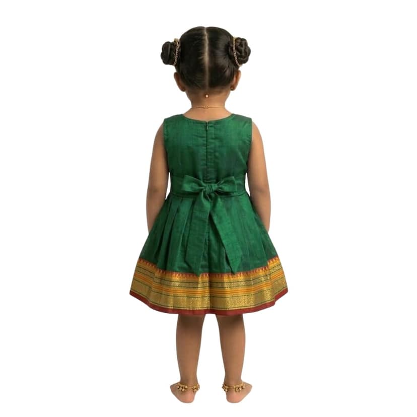 Mom and Me Baby Girls Summer Frock Dress (0–5 Years) | Soft Acrylic Cotton with Pure Cotton Lining | Sleeveless Round Neck | Lightweight & Breathable (in, Age, 5 Years, 6 Years, Regular, Green)