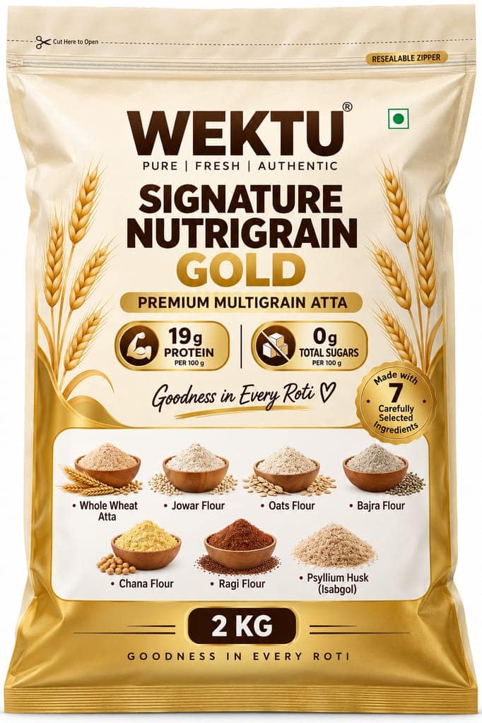 WEKTU Heritage Gold Multigrain Nutrition Blend Aata.