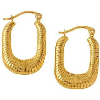 18k Gold Plated Hoop Earring (Vintage Tube Hoop Earrings)