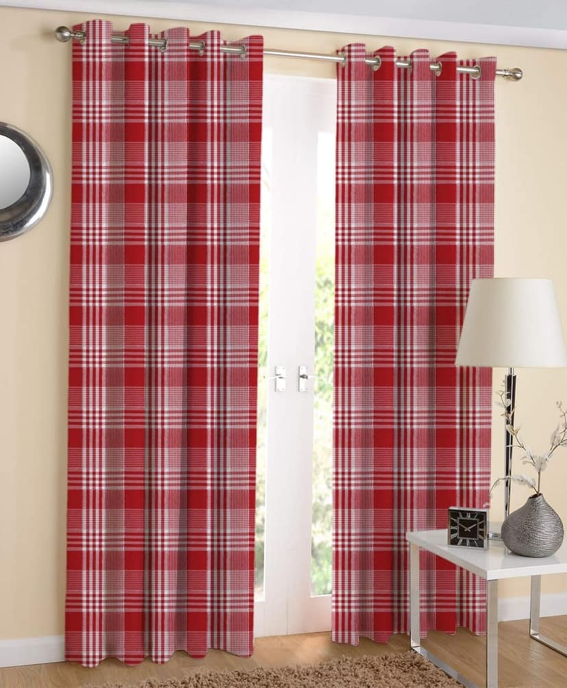 AIRWILL, 100% Cotton Designer Window Curtains, Sized 4ft in Width and 5ft in Length. Pack of 2 Pieces