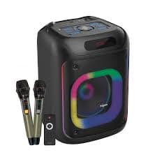 FINGERS 2Mic-ThunderBox Portable Speaker with 2 Wireless Mics (40W Immersive Bass, 6.5-Hour Playtime, Dazzling RGB Lights, Recording Feature, view 3