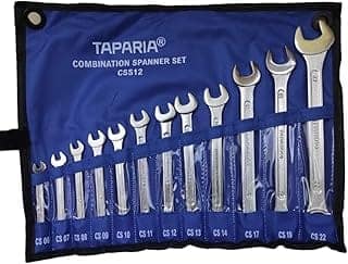 Taparia Combination Spanner Set 12pc Wrench Chrome Vanadium CSS12