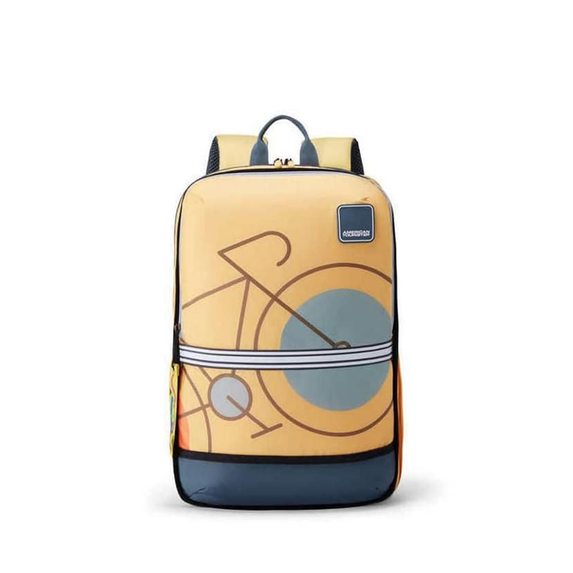 Aleo 3.0, 20L Volume 3 Compartment School Backpack with Front Organizer and Spacious Interiors for Girls and Boys - Yellow view 3