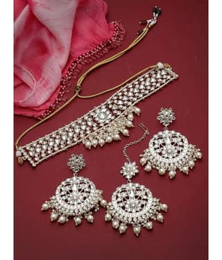 Sukkhi White Alloy Necklace Set ( Pack of 1 )
