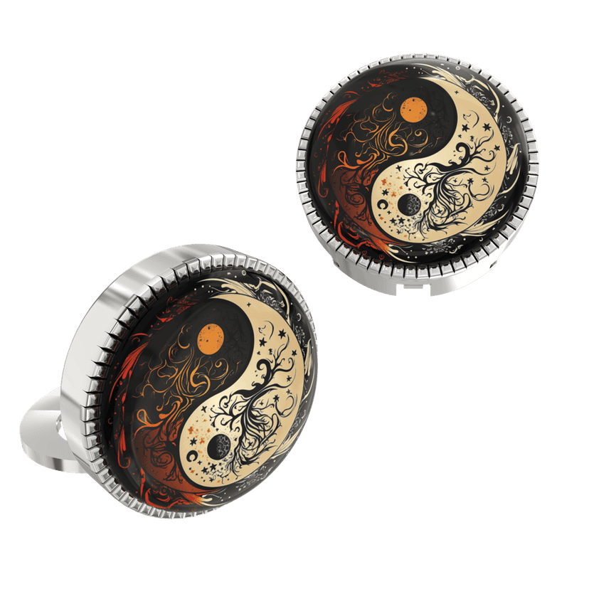 The Smart Buttons - Shirt Button Cover Cufflinks for Men - Zen Harmony Ying-Yang view 2