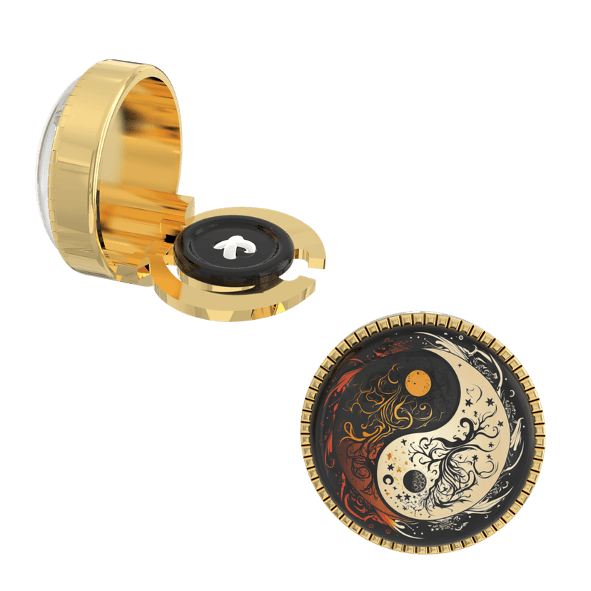 The Smart Buttons - Shirt Button Cover Cufflinks for Men - Zen Harmony Ying-Yang view 7