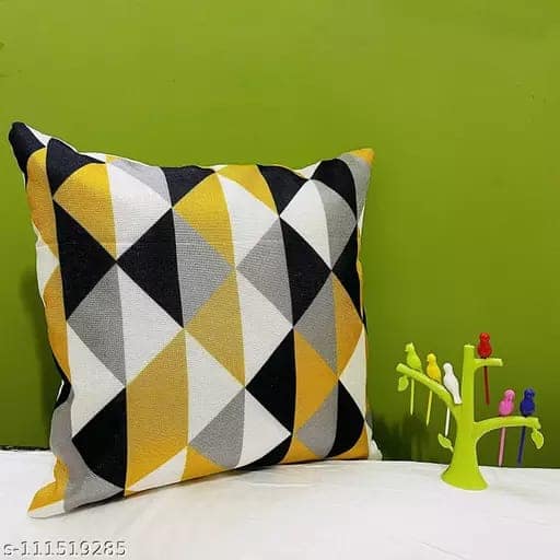 Set of 5 Standard Designer Decorative Throw Pillow/Cushion Covers (Multicolour) (16x16) view 2