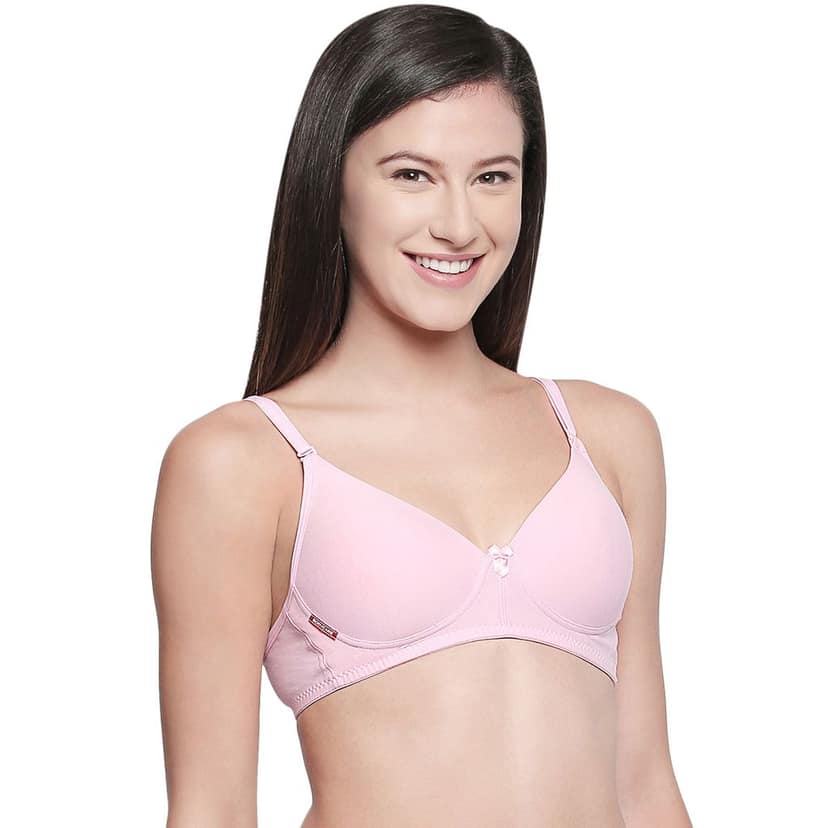 Bodycare Cotton Spandex Padded Non wired Tshirt Bra-Pack of 3 view 3
