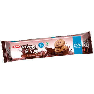 Dukes Creme 4 Fun Chocolate Flavoured Sandwich Biscuits - Creamy, 150 G Pouch