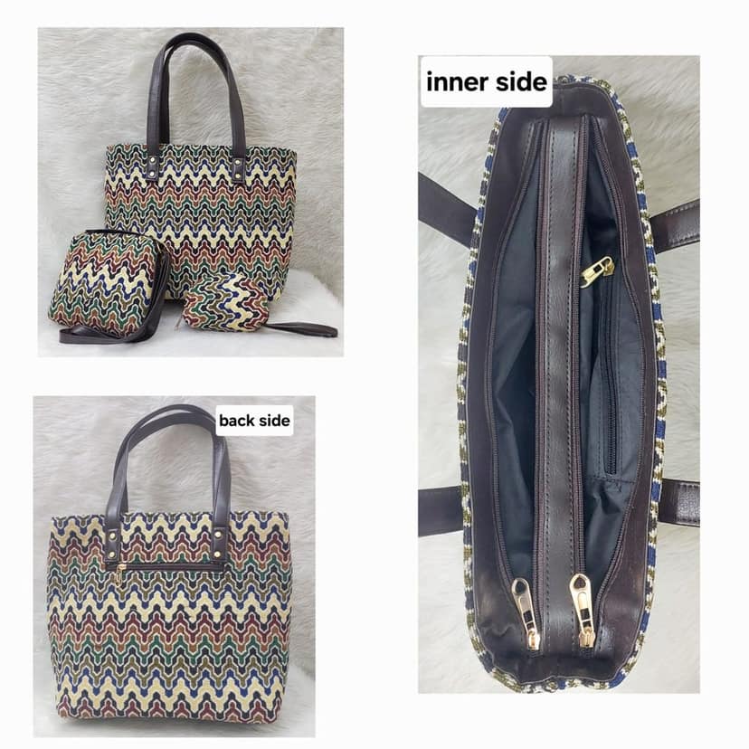 Ankara Tote Bag with 2 Pouches view 4