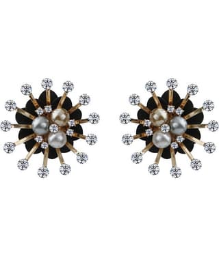 Silver Shine - Golden Stud Earrings ( Pack of 1 )