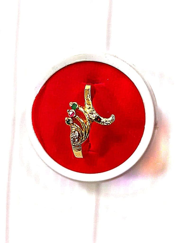 Gold Plated Cubic Zirconia Floral Ring view 2