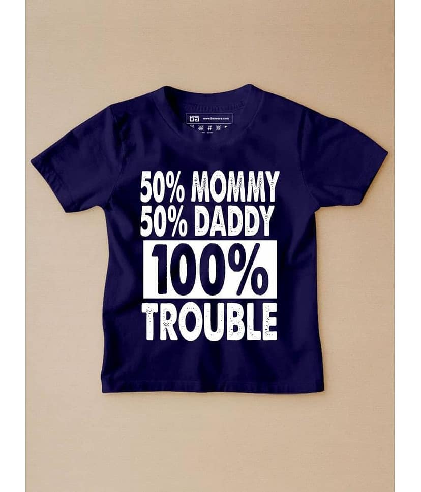 Be Awara Pack of 1 Unisex for Baby Cotton T-Shirt ( Blue )