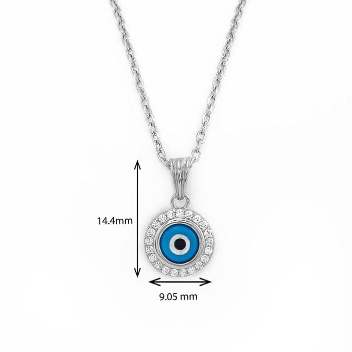 Silver Evil Eye Pendant with Chain view 5