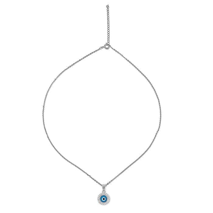 Silver Evil Eye Pendant with Chain view 7
