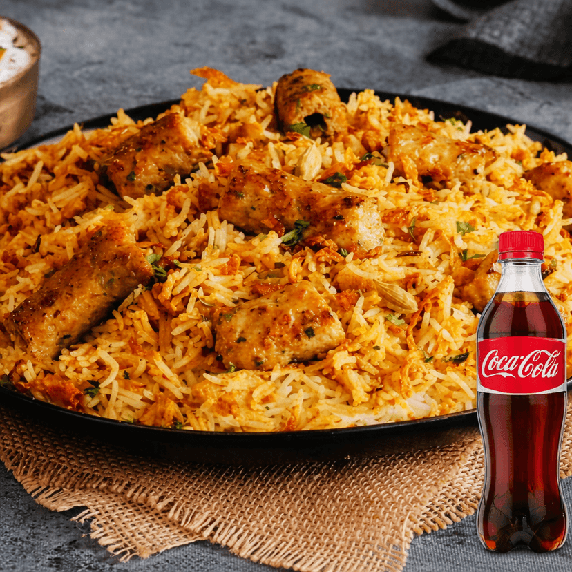 Hyderabadi chicken seekh biryani + drink combo