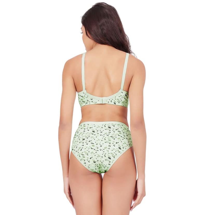 Bodycare Women's Assorted Prints Combed Cotton Bra & Panty Set 6450F view 3