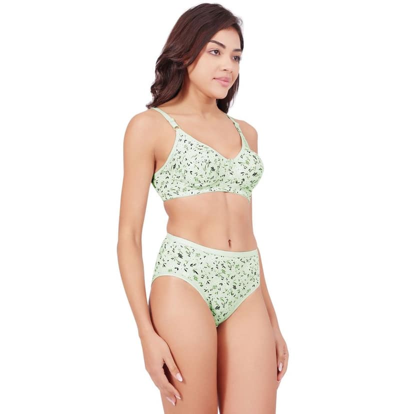 Bodycare Women's Assorted Prints Combed Cotton Bra & Panty Set 6450F view 4