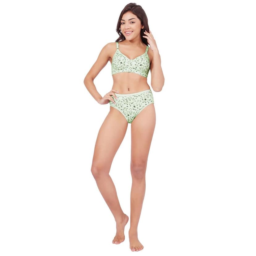 Bodycare Women's Assorted Prints Combed Cotton Bra & Panty Set 6450F view 5