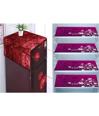 Revexo - PVC Multicolor Fridge Mats ( Pack of 5 )