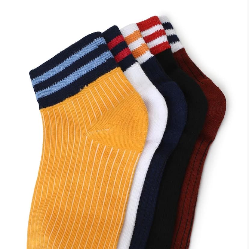 Kolor Fusion Men & Women Solid Above Ankle Length Cotton Socks (Pack Of 5) view 8