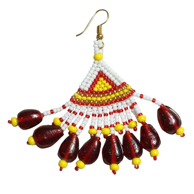 Garvi Gurjari (A Gujarat Govt Enterprise) White Beaded Choker Necklace Set for Women view 4