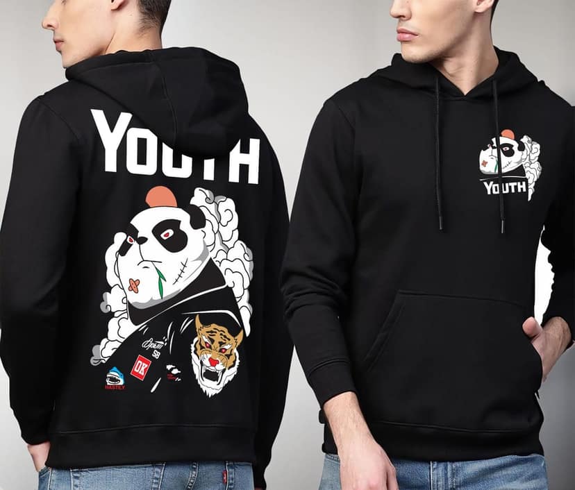 SCOTT FINCHER Black Youth Graphic Print Hoodie : AA(RSHOD)BLACK_28 view 3