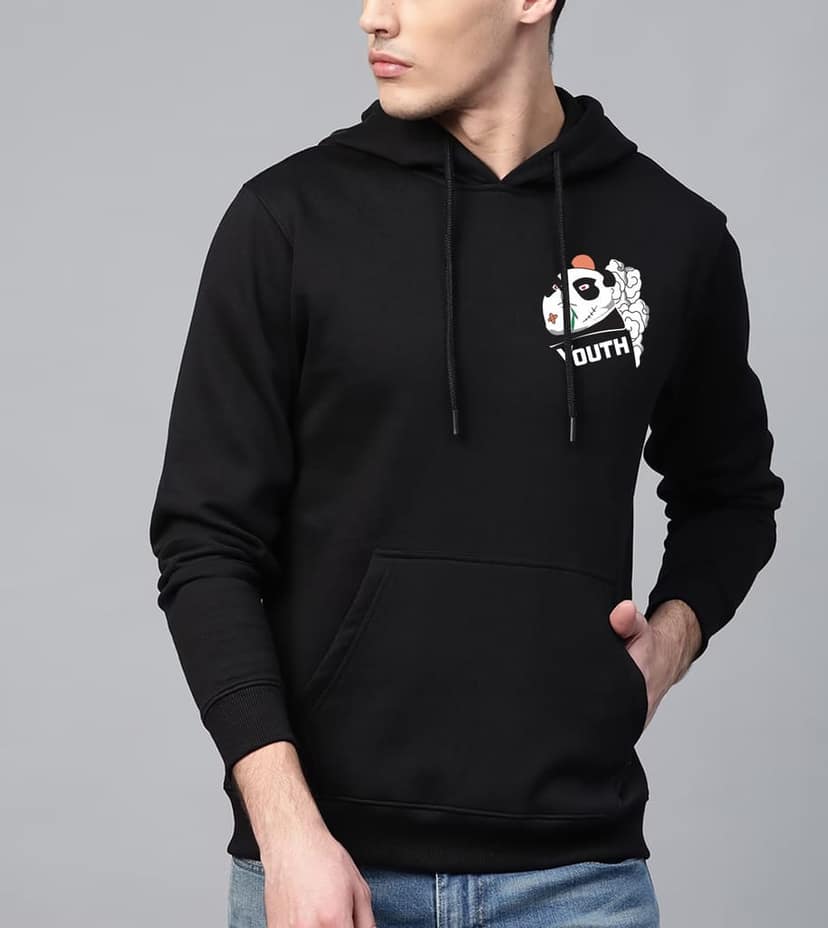 SCOTT FINCHER Black Youth Graphic Print Hoodie : AA(RSHOD)BLACK_28 view 4