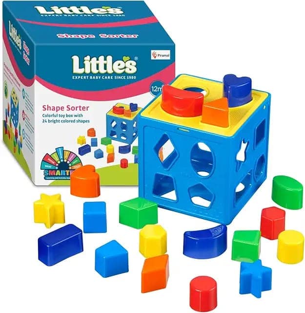 Little's Shape Sorter Cube|Toys for Kids|24 Multi-Color Shapes|Toddler Activity Toys for 1 Year Old+|Helps Develop Motor & Reasoning Skills view 3