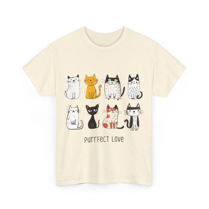 Clothikoo Premium Cat Printed Heavy Cotton Tee view 7