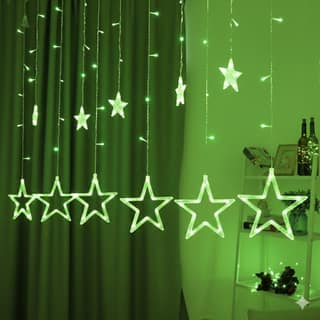 GLOWSERIE Premium Hanging LED Star Curtain Lights for Wedding Stage and Party Backdrop