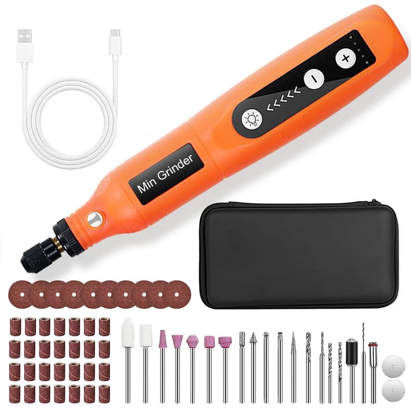 Verilux® Mini Cordless Rotary Tool Kit, 3.7V 5 Speeds, with 58 Accessories
