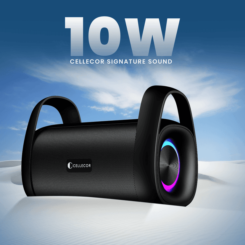 Cellecor CLB-90 STROM | 10 Hr Playtime | BT-v5.3 | 2600mAH | Water Resistant 10 W Bluetooth Speaker-Black view 5