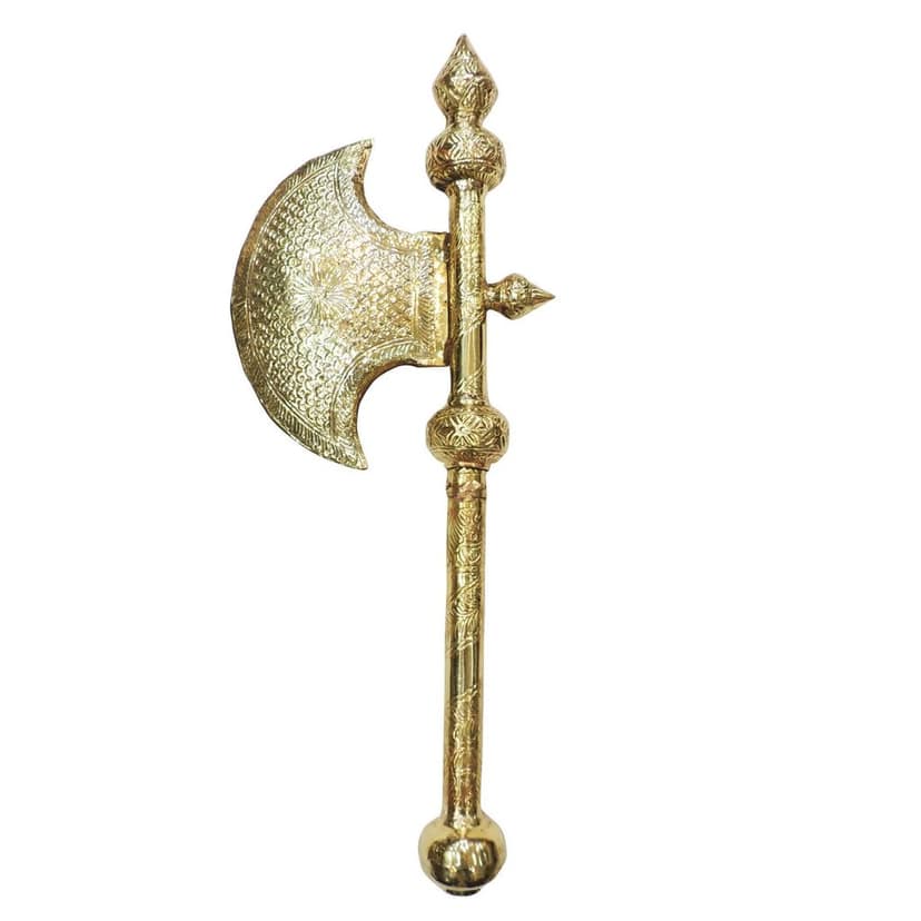 Solid Brass Bhagwan Parshuram Farsa | Hindu God Axe for Temple & Puja, Height : 33.5 Inch (ZMAS650 F) view 3