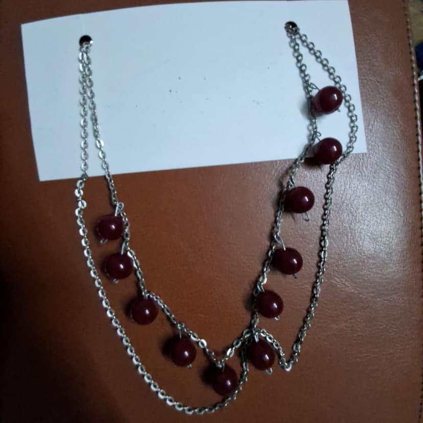 Dainty Double Strand Cherry Beaded Necklace view 4
