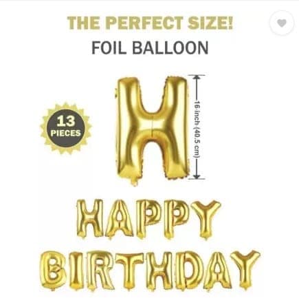 Happy Birthday Combo Set - Gold Balloons + Decor view 2