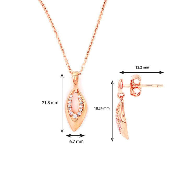 Rose Gold Sparkle Amulet Pendant Set with Chain view 4