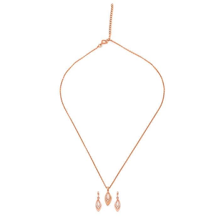 Rose Gold Sparkle Amulet Pendant Set with Chain view 5