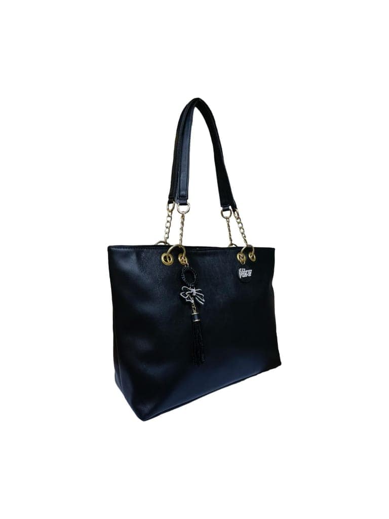 Vdesi Black Bow Tassel Tote view 2