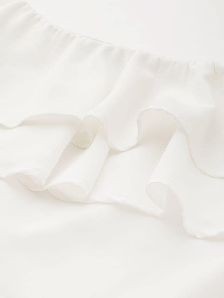 One Shoulder Ruffles Georgette Top view 5