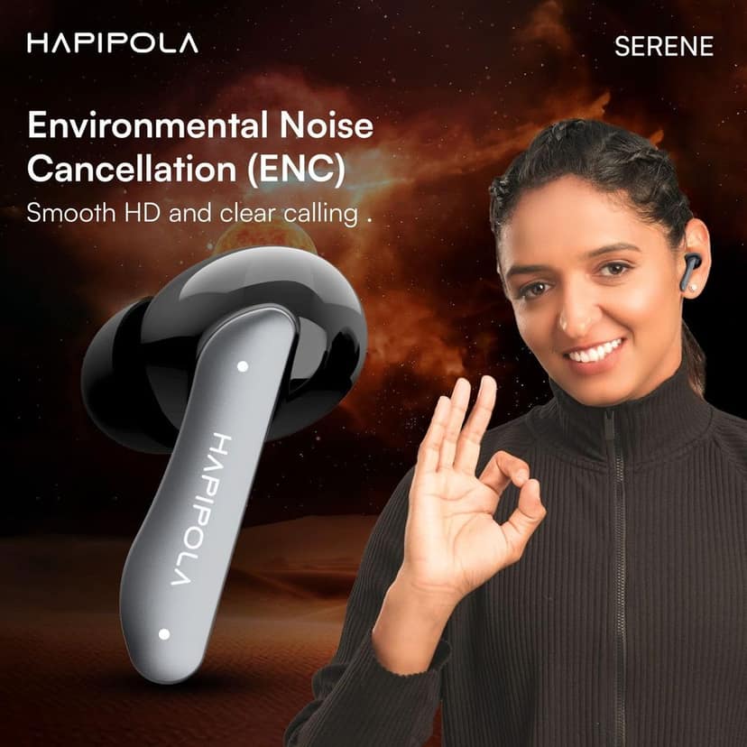 HAPIPOLA SERENE (ANC) in Ear Wireless ANC Earbuds (TWS), Massive 40Hrs Playtime with Speed Charge, Customizable Bass view 7